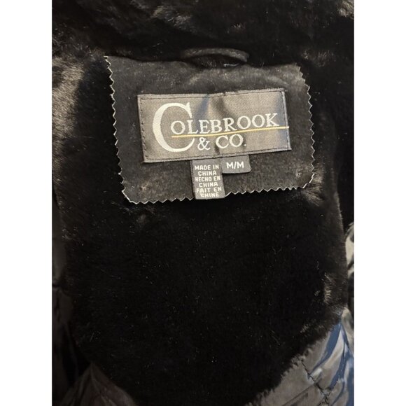 Colebrook & Co Women’s Black Suede Belted Jacket w Faux Fur‎ Collar, Sz M - Picture 6 of 7